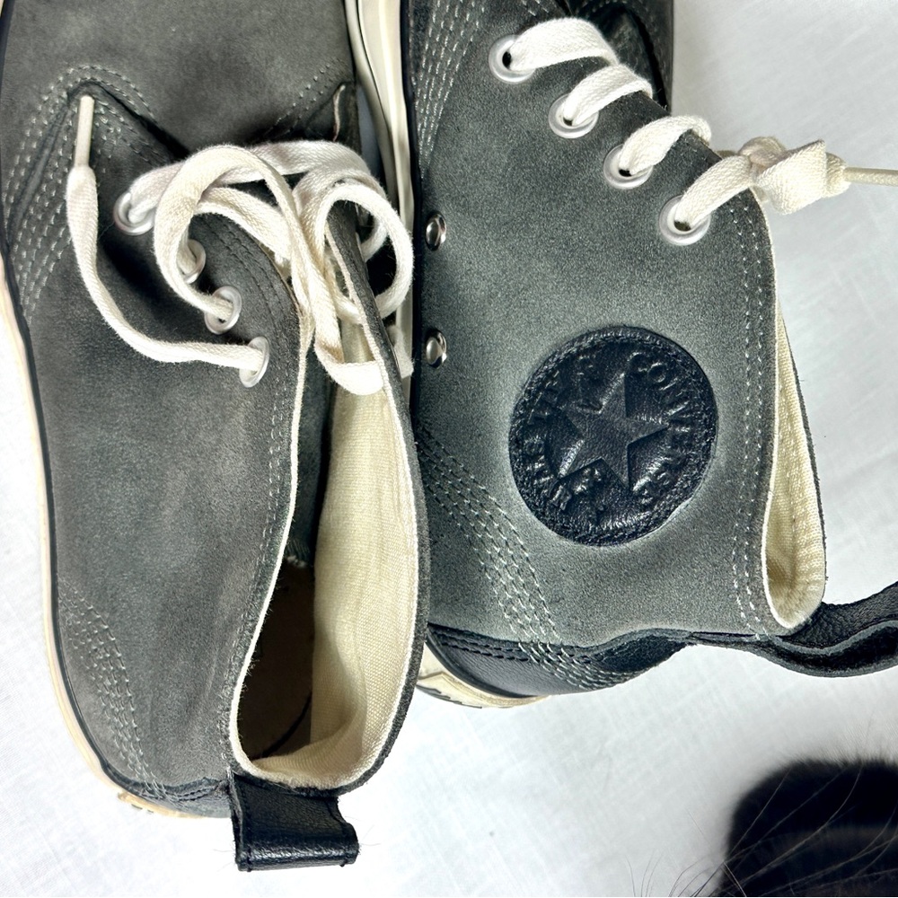 CONVERSE ALL-STAR Chuck Taylor High-Tops Grey Suede Black Logo W-7 M-5 Unisex